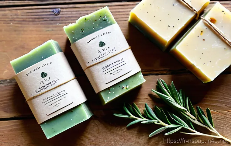 천연비누 블로그 운영 - **Prompt: "A close-up shot of a pair of artisan's hands, specifically a woman's hands, carefully sli...