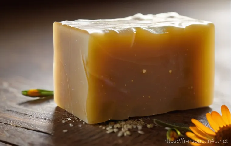 천연비누로 피부결 개선 - **Prompt 1: "The Essence of Cold Process Saponification"**
    A close-up, warm-toned photograph cap...