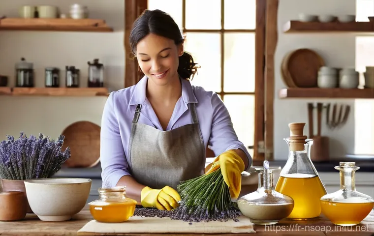천연비누 수제 비누 만드는 법 - Image Prompt 1: The Art of Natural Soap Crafting**